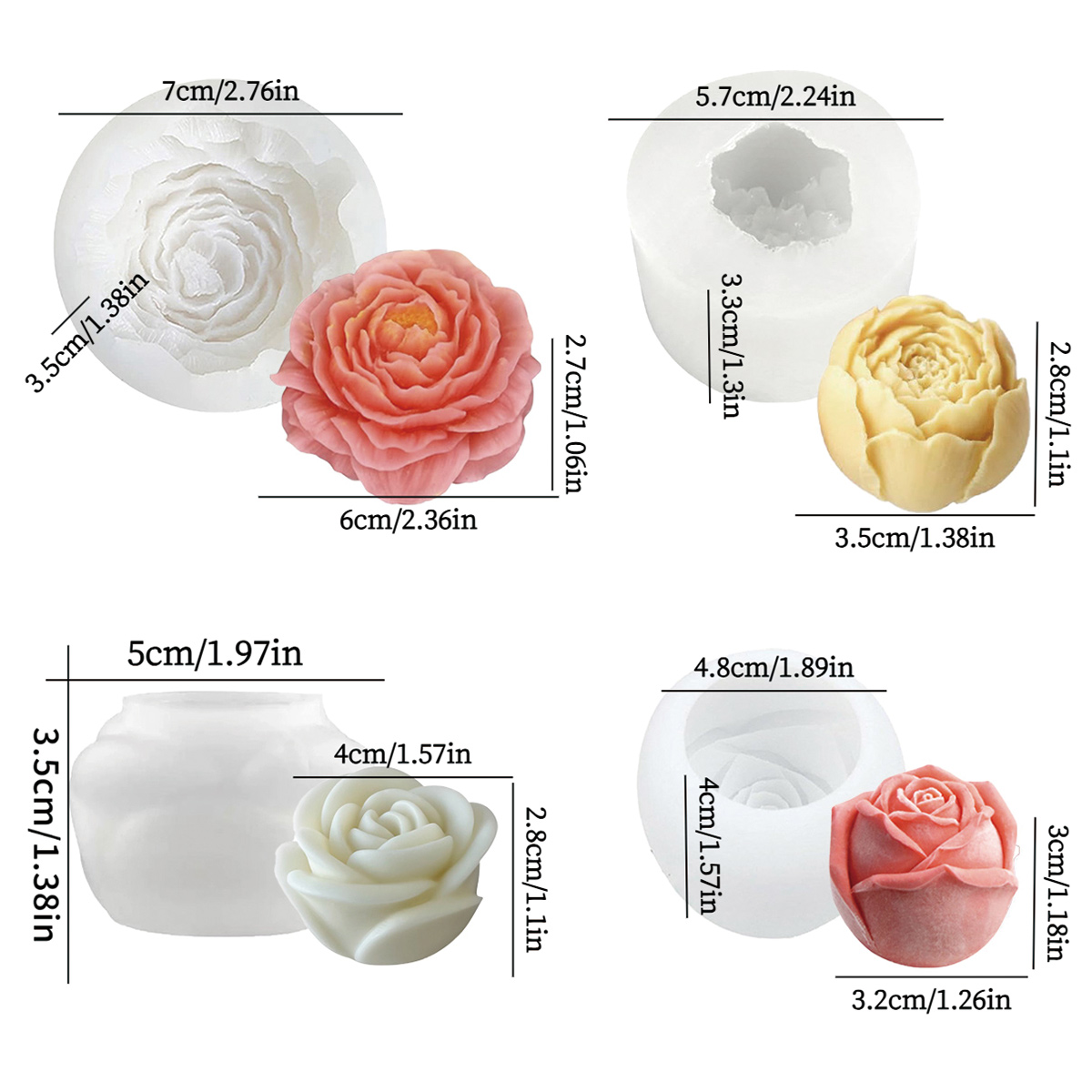 Florist Supply Bulk - Set di 4 stampi floreali -
